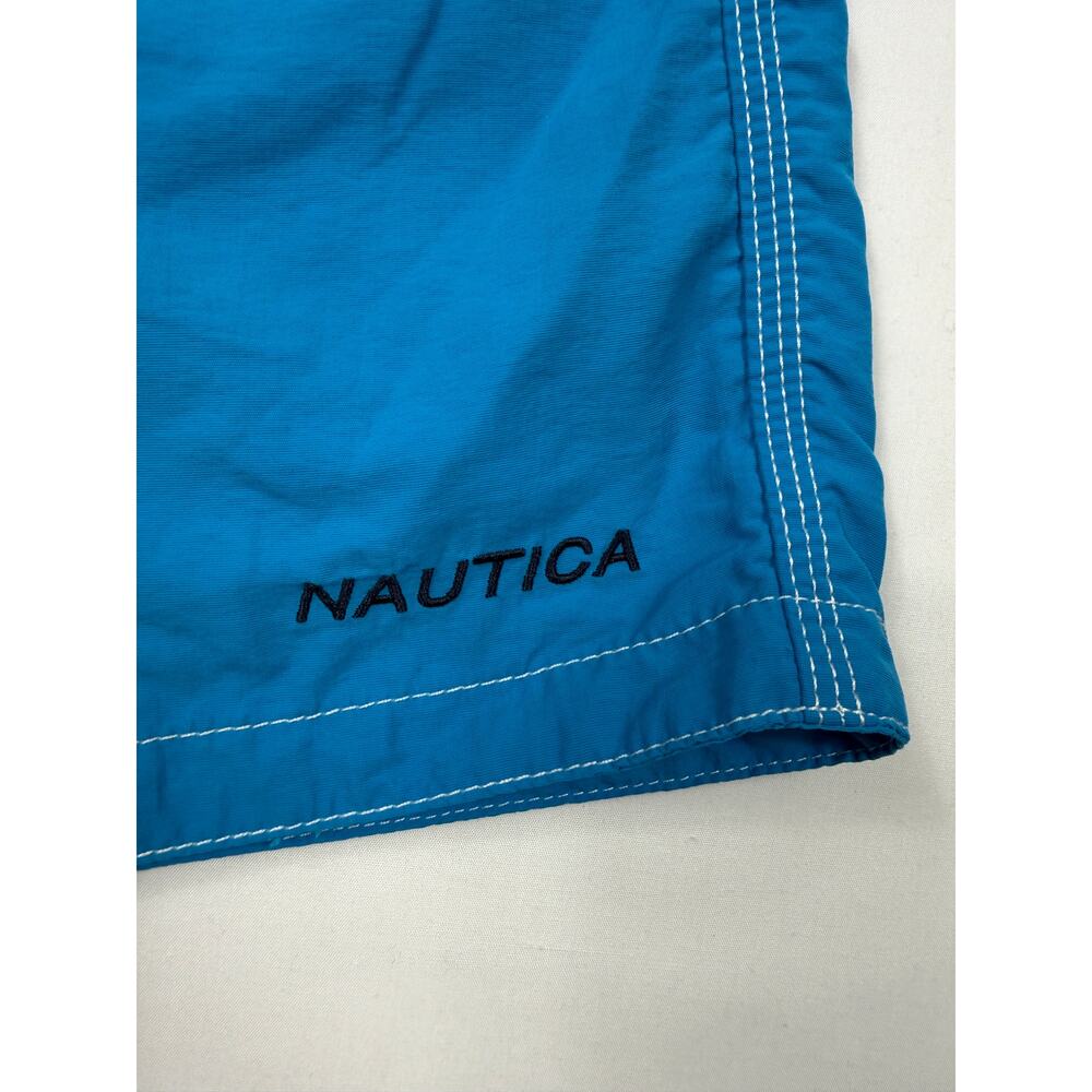 Vintage Nautica Swim Trunks Mens Sz 32 Blue drawstring stripes accent bands - Picture 5 of 16